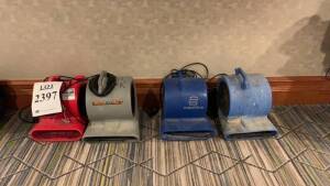 LOT OF (4) ASSTD BLOWERS (LOCATION: MAIN LOBBY BY WOODLEY PARK GIFT SHOP)