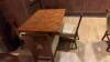 LOT OF (2) RECTANGLE WOOD TOP TABLE AND METAL BASE 42 INCH X 30 INCH WITH (4) CHAIRS EACH (LOCATION: HARRYS PUB) - 2