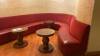 THREE SECTION U SHAPED BOOTH WITH (3) ROUND WOOD COFFEE TABLES 24 INCH (LOCATION: STONES THROW RESTAURANT) - 3