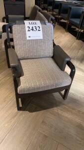 LOT OF (13) SIDE CHAIRS WITH WOOD FRAME (1 MISSING BACK CUSHION) (LOCATION: LOBBY LOUNGE)