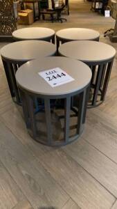LOT (5) 27"INCHES ROUND WOOD COFFEE TABLES (LOCATION: LOBBY LOUNGE)