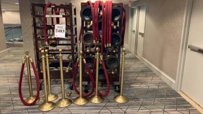 LOT OF LAWRENCE 310 METAL STANCHION (LOCATION: MAIN LOBBY BY BIG SALON)