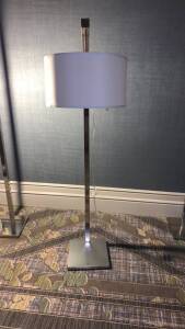 LOT OF (20) VAN TEAL FLOOR LAMPS WITH FLOOR ON/OFF SWITCH (LOCATION: MAIN LOBBY MARYLAND ROOM A PARK TOWER SIDE)