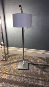 LOT OF (20) VAN TEAL FLOOR LAMPS WITH FLOOR ON/OFF SWITCH (LOCATION: MAIN LOBBY MARYLAND ROOM A PARK TOWER SIDE)