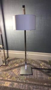 LOT OF (20) VAN TEAL FLOOR LAMPS WITH FLOOR ON/OFF SWITCH (LOCATION: MAIN LOBBY MARYLAND ROOM A PARK TOWER SIDE)