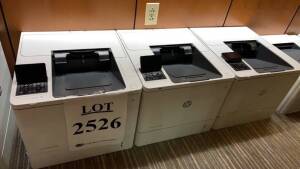 LOT OF (4) HP LASER JET ENTERPRISE M607 PRINTERS (LOCATION: MAIN LOBBY BEHIND CHECK IN AREA)
