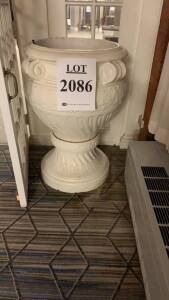 LOT OF (2) FLOWER POTS WITH DESIGN, (LOCATION: WARDMAN TOWER)