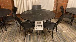 LOT OF (3) ROUND OUTDOOR TABLES 4FT WITH (3) CHAIRS EACH, (LOCATION: WARDMAN TOWER)