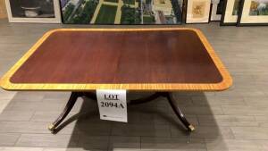VINTAGE WOOD DINING TABLE APPROX 69 1/2 INCH X 45 INCH (LOCATION: MAIN LOBBY WOODLEY PARK GIFT SHOP)