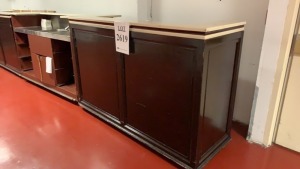 LOT OF (3) FORBES INTERNATIONAL PORTABLE BAR STATIONS APPROX 73 INCH X 25 1/2 INCH X 48 INCH (ALL TOPS ARE CRACKED) (LOCATION: 1ST FLOOR THURGOOD MARSHALL BALLROOM KITCHEN)