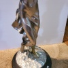 35" UNSIGNED BRONZE STATUE WITH SILVER WASH "ROMAN GIRL WITH JUG" - 3