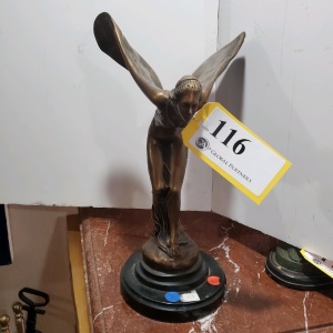 15" UNSIGNED BRONZE STATUE "FAIRY"