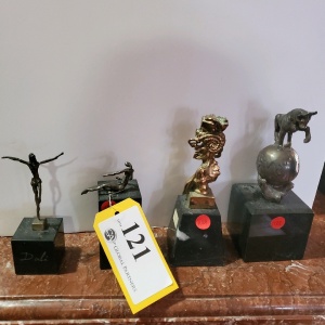 LOT OF 4 SMALL BRONZE STATUES