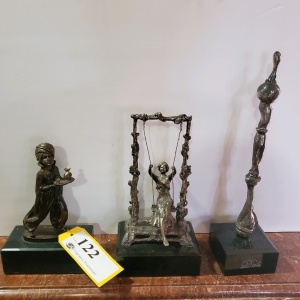 LOT OF 3 BRONZE STATUES