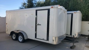 2006 16 FT ENCLOSED TRAILER. MODEL NUMBER: ILRD716TA2 DOUBLE AXEL WITH RAMP DOOR. VIN: 4RACS16257K017555 NO TITLE, BILL OF SALE ONLY. (DELAYED PICK UP)