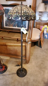 63" LEADED GLASS FLOOR LAMP TIFFANY STYLE