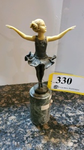 13" AFTER PREIJO BRONZE STATUE "BALLERINA"