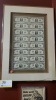 FRAMED SHEET OF UNCUT $2 BILLS (20.5X29)