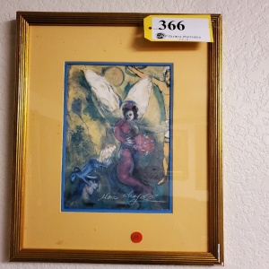 FRAMED PRINT AFTER MARC CHAGALL (15X18)