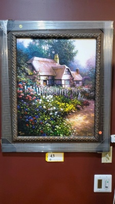 FRAMED SIGNED SUPRA 60/375 "COTTAGE" (28X33)