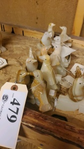 LOT OF 6 CARVED ONYX FIGURES "BIRDS"