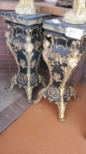 LOT OF 2 38" ORNATE FRENCH DISPLAY PEDESTAL