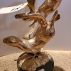 19" SPI GALLERY BRONZE STATUE WITH GOLD WASH "OTTERS" - 3