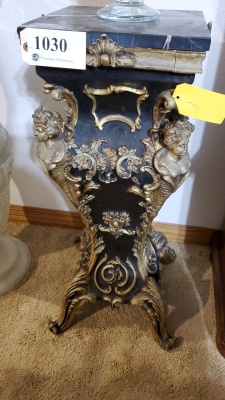 LOT OF 2 38" ORNATE FRENCH DISPLAY PEDESTAL (DAMAGED)