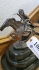 11” BRONZE STATUE AFTER REMINGTON WITH SILVER WASH “HUNTER” - 2