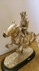 9” BRONZE STATUE AFTER REMINGTON WITH SILVER WASH “PONY EXPRESS” - 2