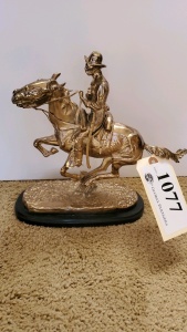 11” BRONZE STATUE AFTER REMINGTON WITH SILVER WASH “COWBOY”