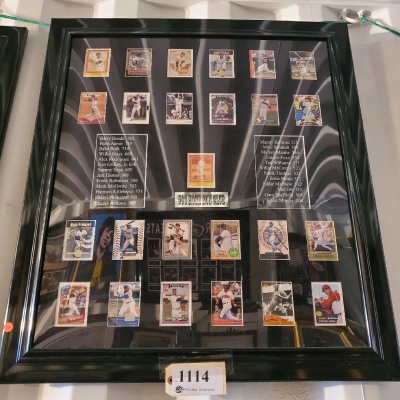 FRAMED BASEBALL CARD COLLECTION 500 HOMERUN CLUB (32.5X36.5)