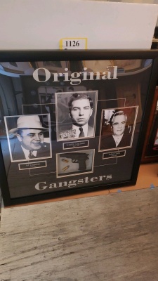 FRAMED ORIGINAL GANGSTER MEMORABILIA (32.5X32.5)