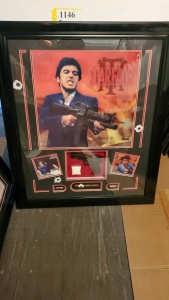 FRAMED SCARFACE MEMORABILIA (31X37)