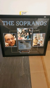 FRAMED SOPRANOS MEMORABILIA (33X30)