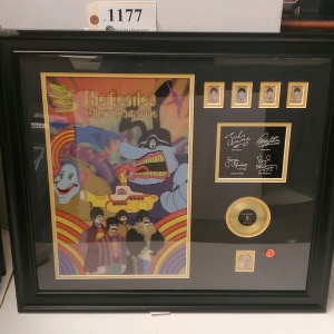 FRAMED BEATLES MEMORABILIA (26X23.5)