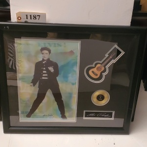 FRAMED ELVIS MEMORABILIA (25X22.5)