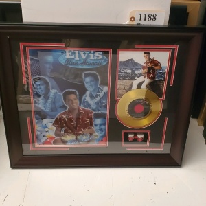 FRAMED ELVIS MEMORABILIA (28.5X23.5)