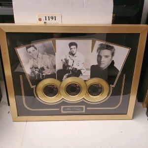 FRAMED ELVIS MEMORABILIA (30.5X25)