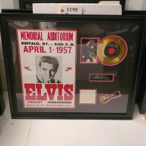 FRAMED ELVIS MEMORABILIA (33X28)