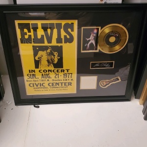 FRAMED ELVIS MEMORABILIA (33X28)