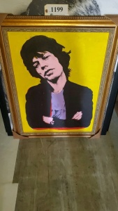 FRAMED CANVAS PRINT OF MICK JAGGER (28X36)