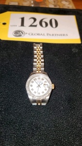 WOMEN'S ROLEX DATE/JUST. MD:6917 SN:723415. DIAL, BEZEL AFTERMARKET