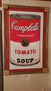 FRAMED PRINT AFTER ANDY WARHOL “CAMPBELL SOUP CAN” (28X39)