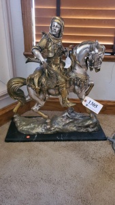 29” BRONZE STATUE WITH SILVER AND GOLD WASH “ARAB HORSEMAN”