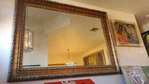 LARGE FRAMED MIRROR (87X63)