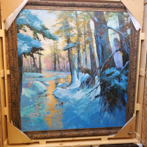 LARGE FRAMED OIL PAINTING SIGNED MICHAEL SCHOFIELD (75X81)