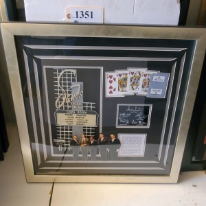 FRAMED MEMORABILIA OF RAT PACK (26.5X26.5)