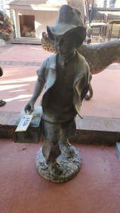 39” BRONZE STATUE “BOY WITH LUNCH BOX”