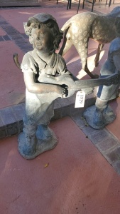 38” BRONZE STATUE “GIRL WITH GUITAR”